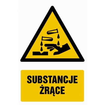 Znak Substancje żrące folia samoprzylepna GF009