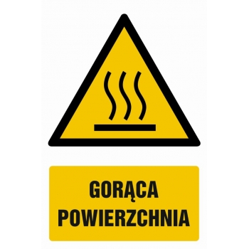 Znak Gorąca powierzchnia folia samoprzylepna GF030