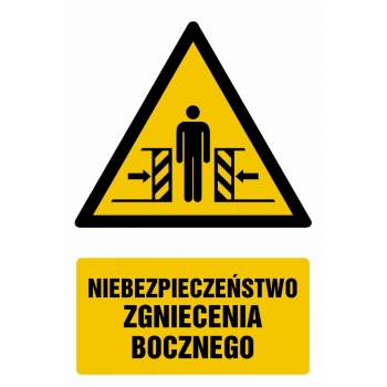 Znak Niebezpieczeństwo zgniecenia bocznego folia samoprzylepna GF031