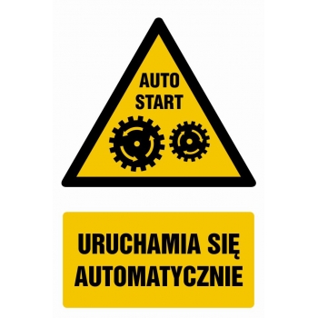 Znak Uruchamia się automatycznie płyta sztywna PCV GF032