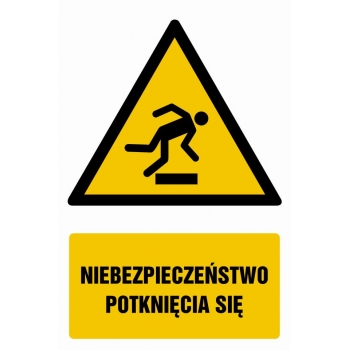 Znak Niebezpieczeństwo potknięcia się płyta sztywna PCV GF035