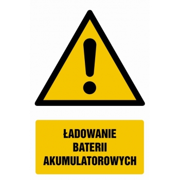 Znak Ładowanie baterii akumulatorowych folia samoprzylepna GF044