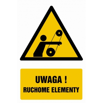Znak Uwaga! Ruchome elementy płyta sztywna PCV GF060
