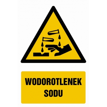 Znak Wodorotlenek sodu płyta sztywna PCV GF061