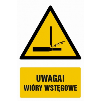 Znak Uwaga! Wióry wstęgowe folia samoprzylepna GF067