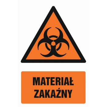 Znak Materiał zakaźny folia samoprzylepna GF070