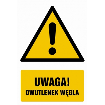 Znak Uwaga! Dwutlenek węgla folia samoprzylepna GF076