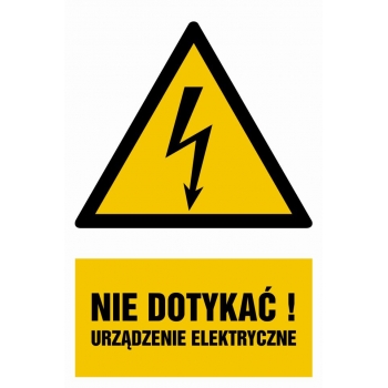 Znak Nie dotykać! Urządzenie elektryczne płyta sztywna PCV HA001
