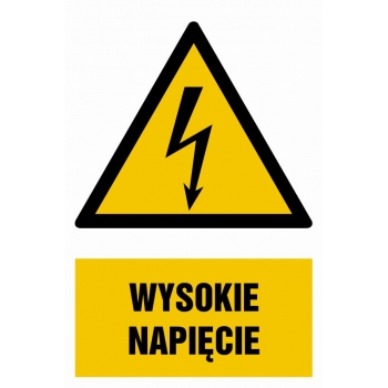 Znak Wysokie napięcie folia samoprzylepna HA003