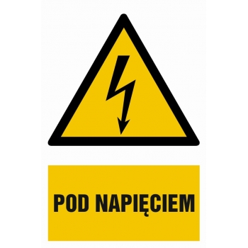 Znak Pod napięciem folia samoprzylepna HA008