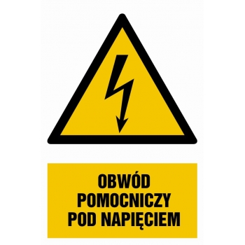 Znak Obwód pomocniczy pod napięciem folia samoprzylepna HA010
