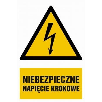 Znak Niebezpieczne napięcie krokowe folia samoprzylepna HA014