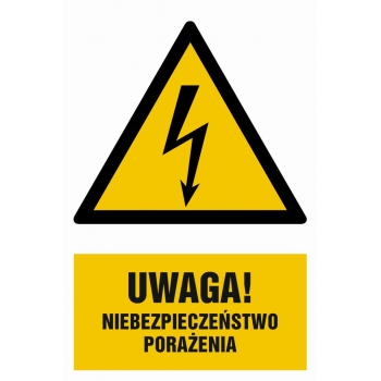 Znak Uwaga niebezpieczeństwo porażenia płyta sztywna PCV HA019