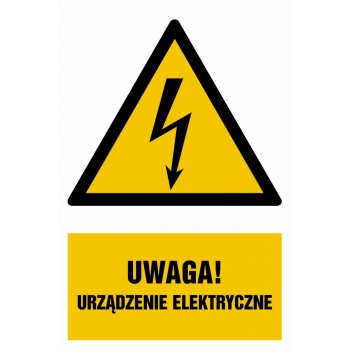 Znak Uwaga urządzenie elektryczne folia samoprzylepna HA022