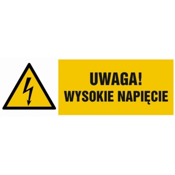 Znak Uwaga wysokie napięcie płyta sztywna PCV HB015