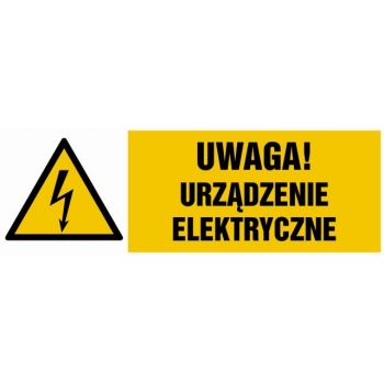 Znak Uwaga urządzenie elektryczne folia samoprzylepna HB020