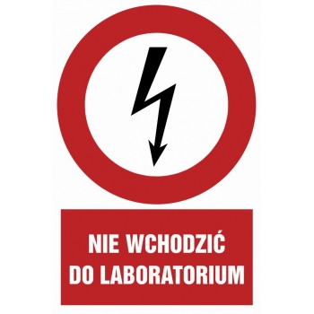 Znak Nie wchodzić do laboratorium folia samoprzylepna HC012