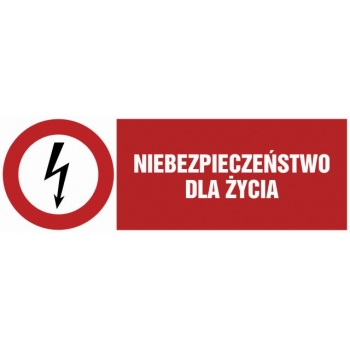 Znak Niebezpieczeństwo dla życia płyta sztywna PCV HD001