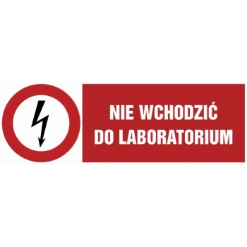 Znak Nie wchodzić do laboratorium folia samoprzylepna HD011