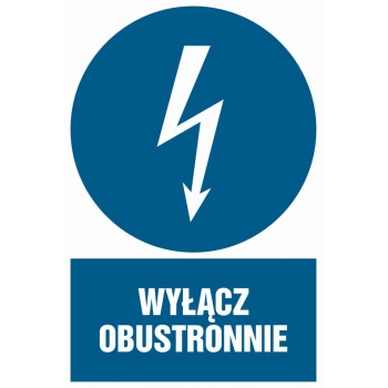 Znak Wyłącz obustronnie płyta sztywna PCV HE004