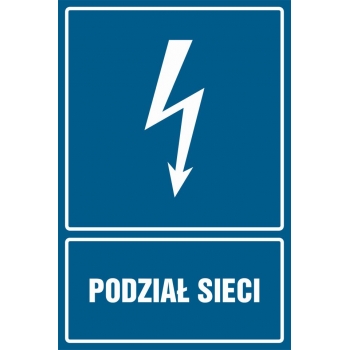 Znak Podział sieci folia samoprzylepna HG002