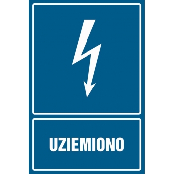 Znak Uziemiono folia samoprzylepna HG003