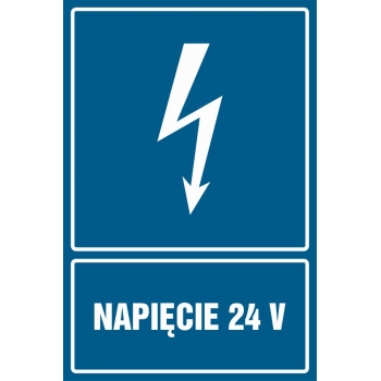 Znak Napięcie 24 V płyta sztywna PCV HG007
