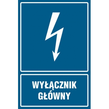 Znak Wyłącznik główny płyta sztywna PCV HG012