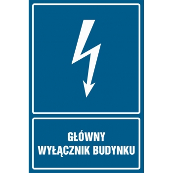 Znak Główny wyłącznik budynku płyta sztywna PCV HG013