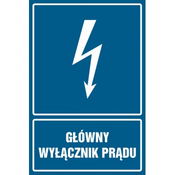 Znak Główny wyłącznik prądu folia samoprzylepna HG014