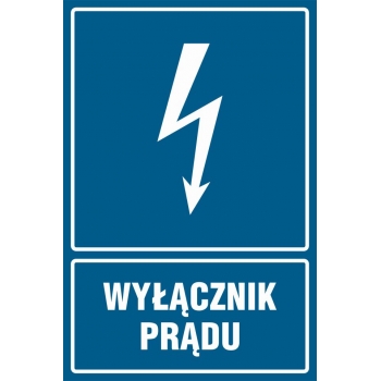 Znak Wyłącznik prądu folia samoprzylepna HG019