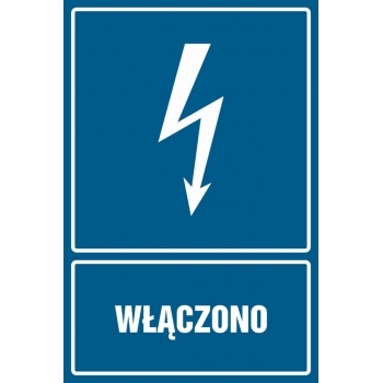 Znak Włączono płyta sztywna PCV HG021