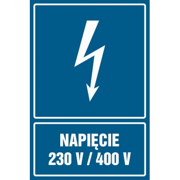 Znak Napięcie 230V/400V folia samoprzylepna HG024