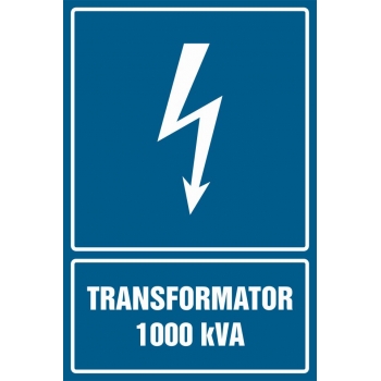 Znak Transformator 1000 kVA płyta sztywna PCV HG026