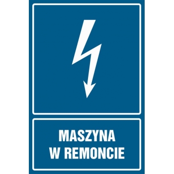 Znak Maszyna w remoncie folia samoprzylepna HG029