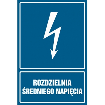 Znak Rozdzielnia średniego napięcia folia samoprzylepna HG034