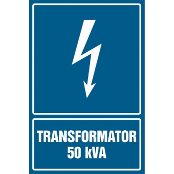 Znak Transformator 50 kVA płyta sztywna PCV HG038