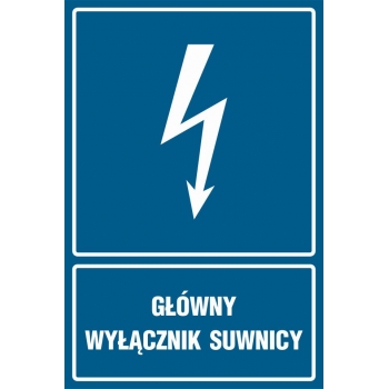 Znak Główny wyłącznik suwnicy folia samoprzylepna HG040