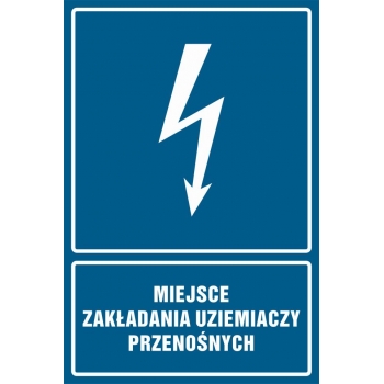 Znak Miejsce zakładania uziemiaczy przenośnych folia samoprzylepna HG041