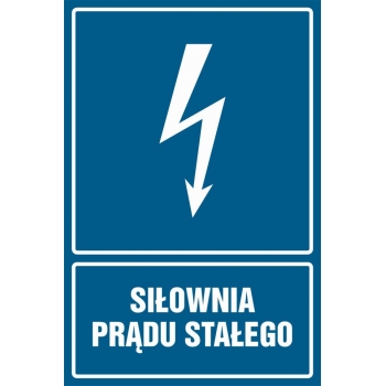 Znak Siłownia prądu stałego folia samoprzylepna HG045