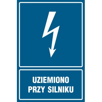Znak Uziemiono przy silniku płyta sztywna PCV HG046