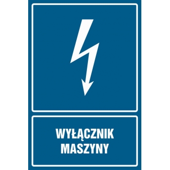 Znak Wyłącznik maszyny płyta sztywna PCV HG051