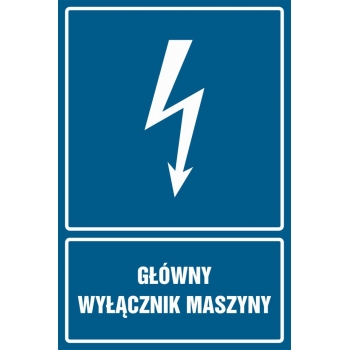 Znak Główny wyłącznik maszyny folia samoprzylepna HG052
