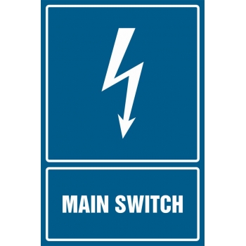 Znak Main switch płyta sztywna PCV HG056
