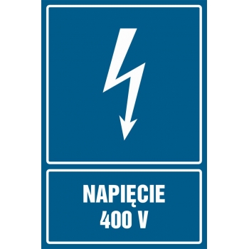 Znak Napięcie 400 V folia samoprzylepna HG059