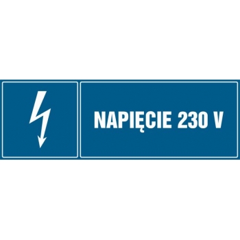Znak Napięcie 230V folia samoprzylepna HH008