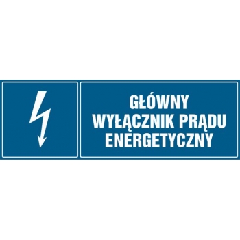 Znak Główny wyłącznik energetyczny prądu płyta sztywna PCV HH015