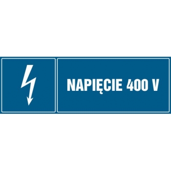 Znak Napięcie 400V folia samoprzylepna HH022
