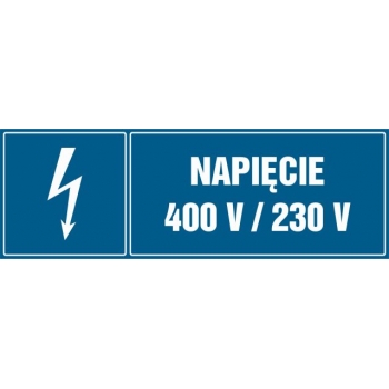 Znak Napięcie 400V/230V płyta sztywna PCV HH024