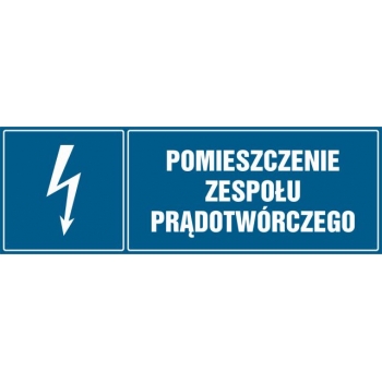 Znak Pomieszczenie zespołu prądotwórczego płyta sztywna PCV HH048
